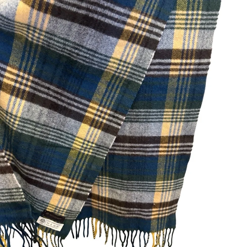 Mulberry Tartan Scarf - Navy, Mustard, Charcoal